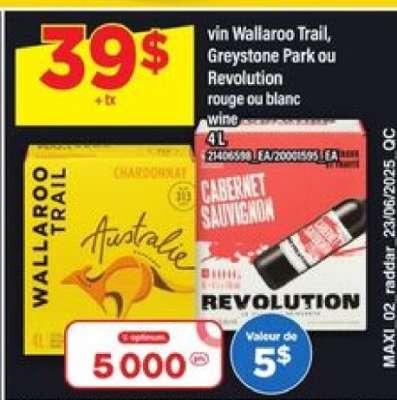 vin Wallaroo Trail, Greystone Park ou Revolution