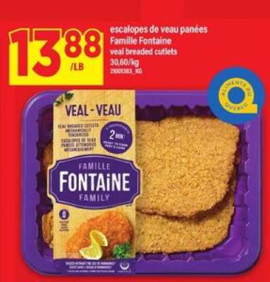 escalopes de veau panées Famille Fontaine