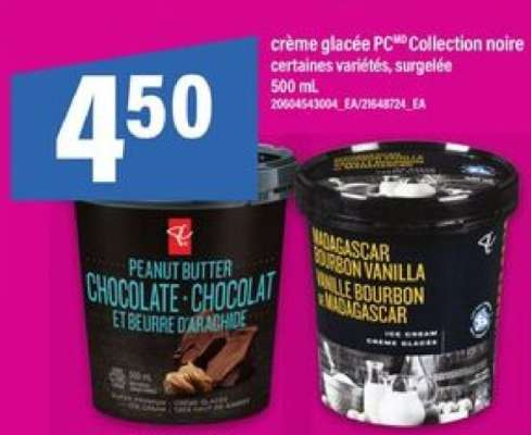crème glacée PC Collection noire