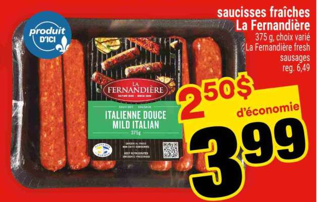 SAUCISSES FRAÎCHES LA FERNANDIÈRE