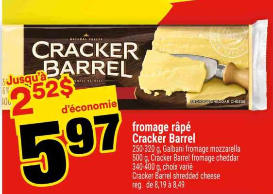 fromage râpé Cracker Barrel