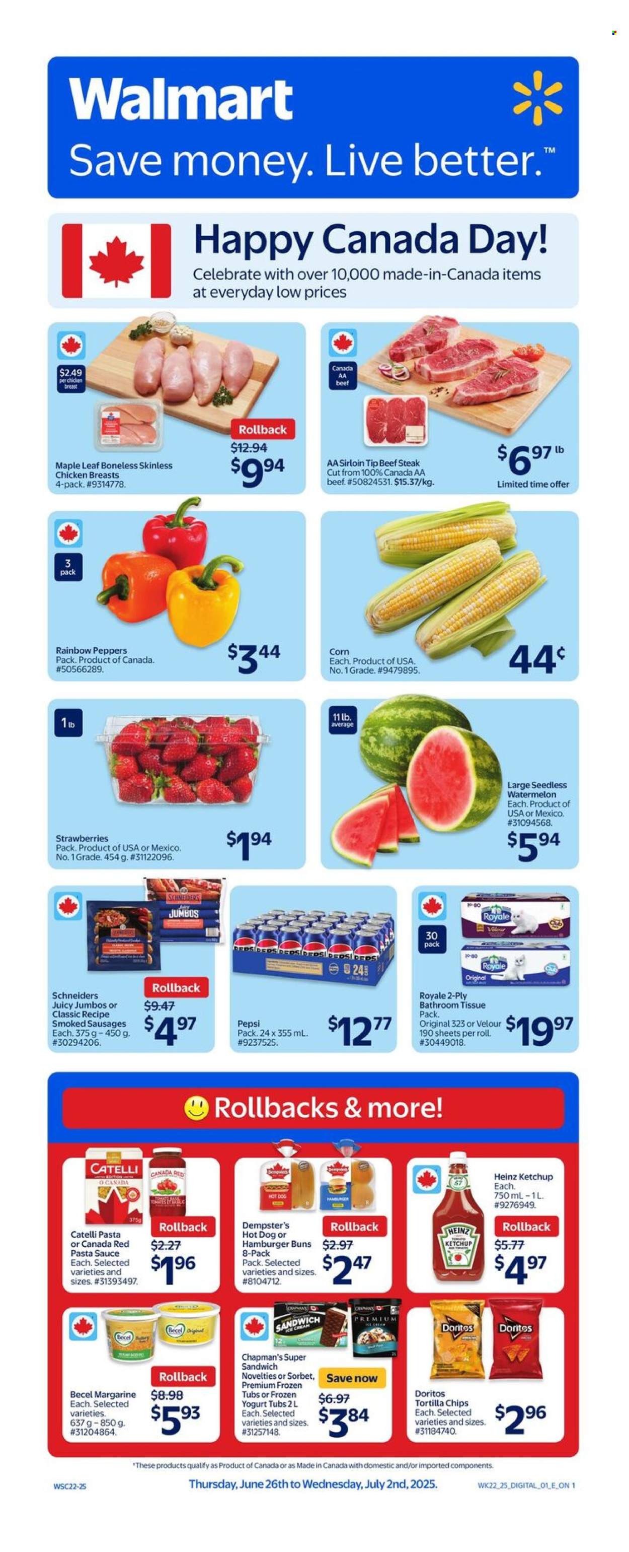 Circulaire Walmart - 26 Juin 2025 - 02 Juillet 2025. Page 1