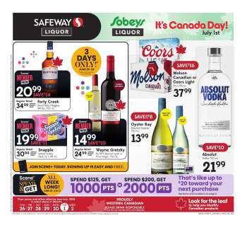 Circulaire Sobeys Liquor - 26 Juin 2025 - 02 Juillet 2025.