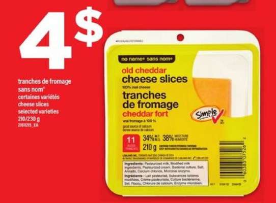 tranches de fromage sans nom