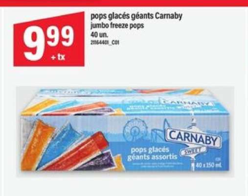 pops glacés géants Carnaby