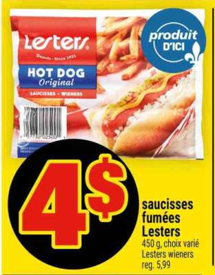 SAUCISSES FUMÉES LESTERS