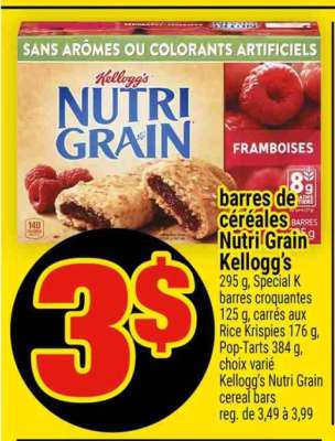 BARRES DE CÉRÉALES NUTRI-GRAIN KELLOGG'S