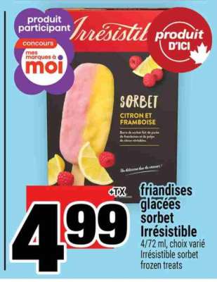 friandises glacées sorbet Irrésistible