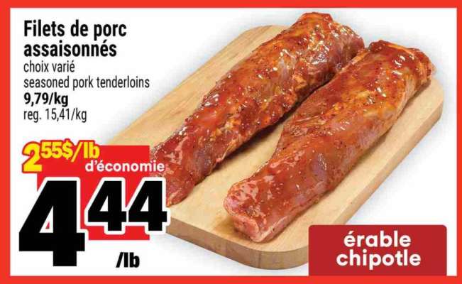 Filets de porc assaisonnés