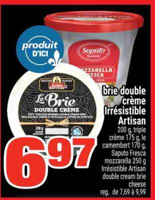 BRIE DOUBLE CRÈME IRRÉSISTIBLE ARTISAN