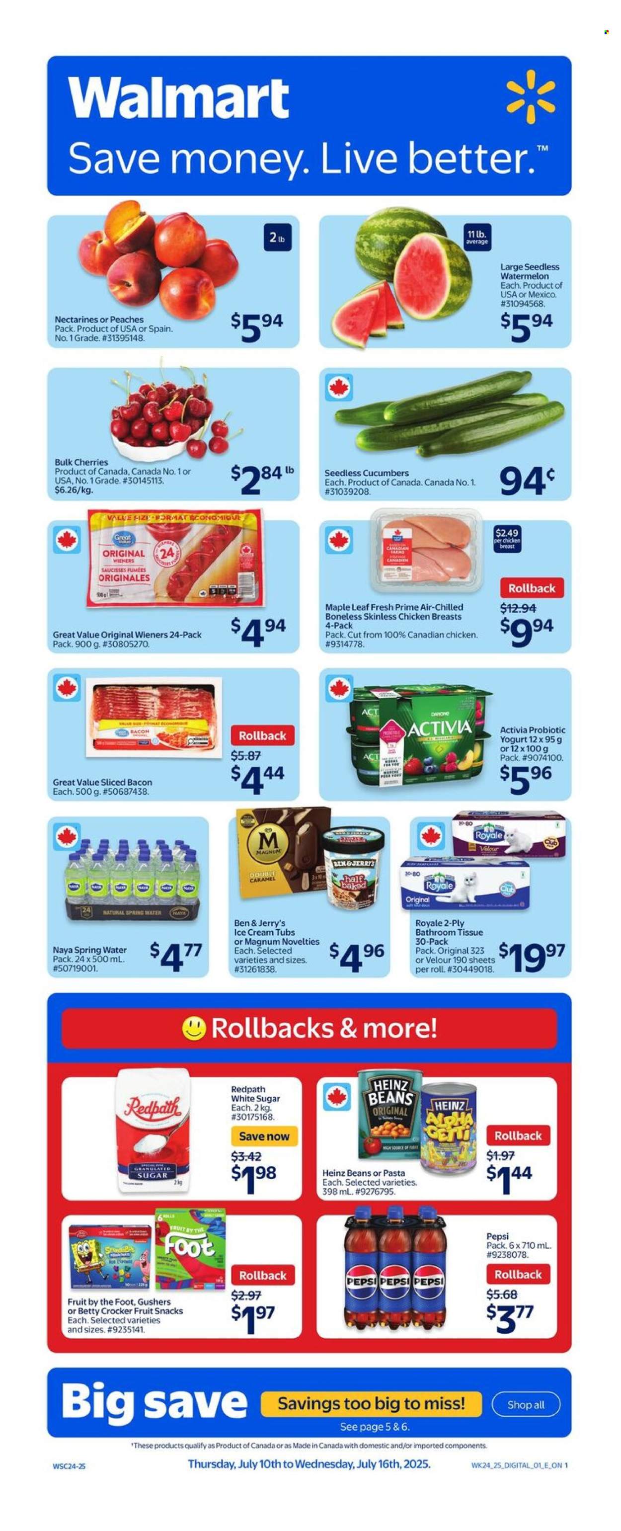 Circulaire Walmart - 10 Juillet 2025 - 16 Juillet 2025. Page 1