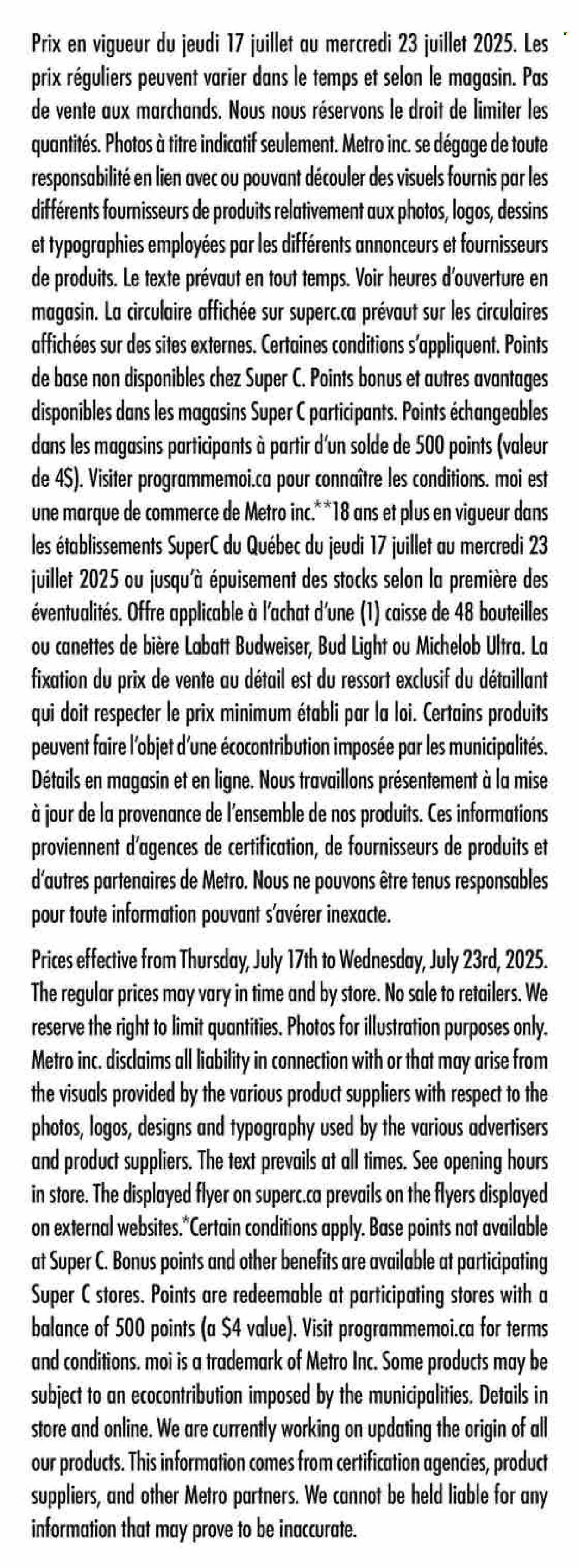 Circulaire Super C - 17 Juillet 2025 - 23 Juillet 2025. Page 15
