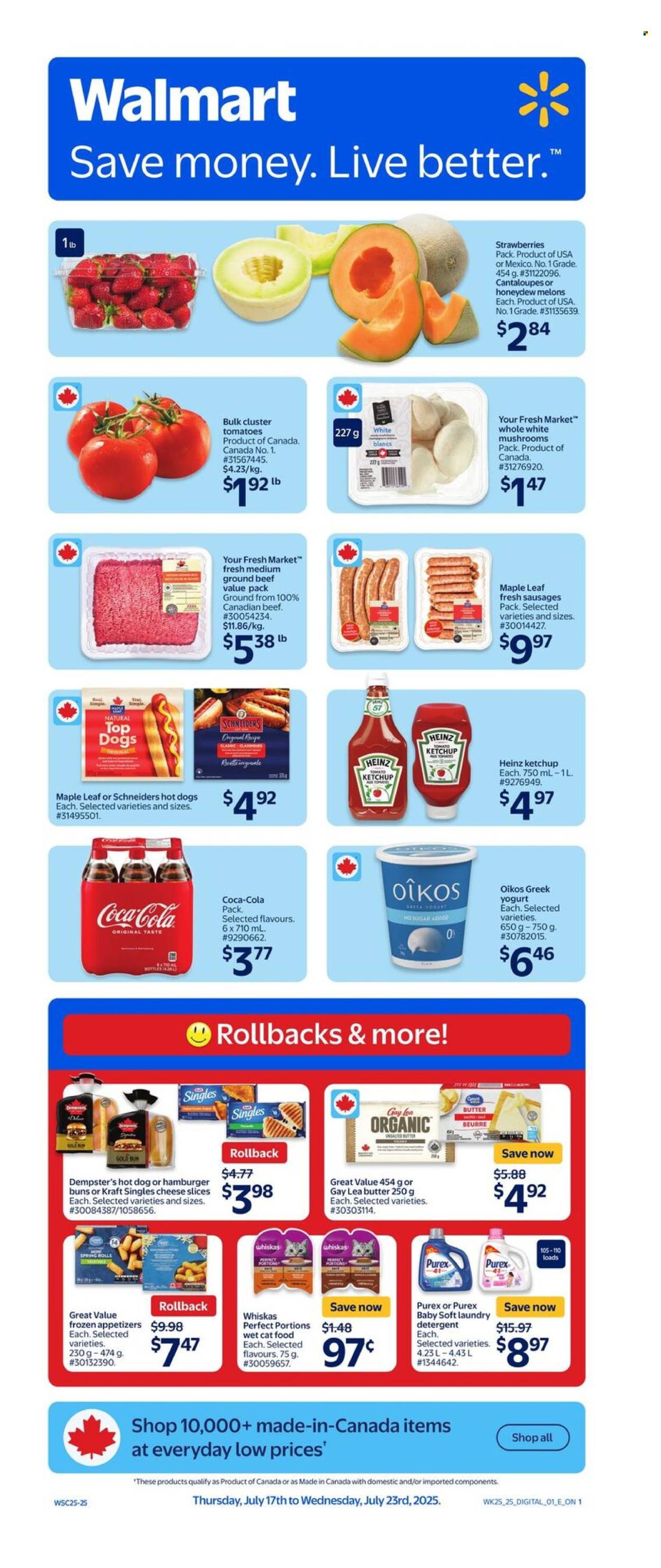 Circulaire Walmart - 17 Juillet 2025 - 23 Juillet 2025. Page 1