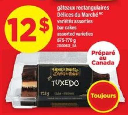 gâteaux rectangulaires Délices du Marché