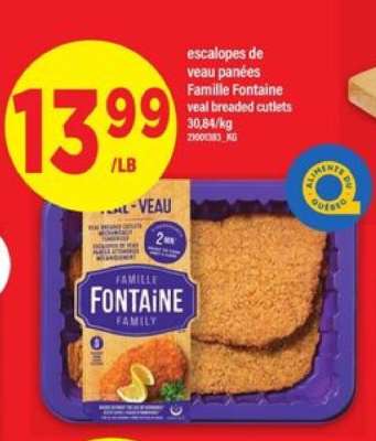 escalopes de veau panées Famille Fontaine