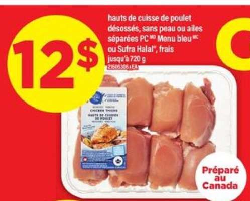 Hauts de cuisse de poulet désossés