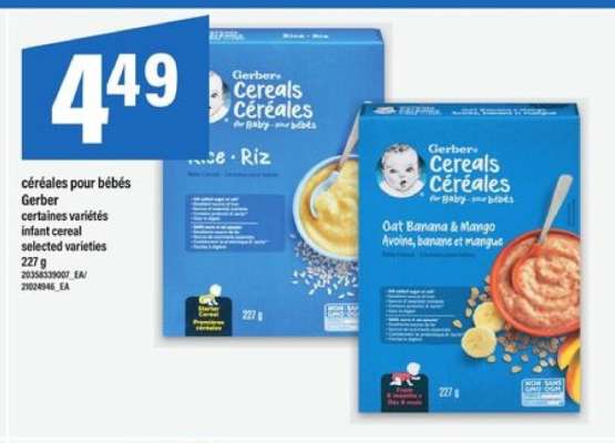 Gerber céréales pour bébés