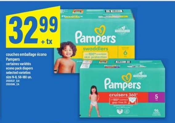 Pampers couches emballage écono