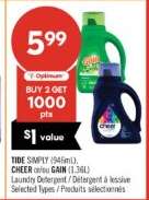 TIDE SIMPLY (946mL), CHEER or/ou GAIN (1.36L)
