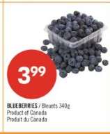 BLUEBERRIES / Bleuets 340g