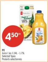 PC Juice / Jus 1.54L - 1.75L