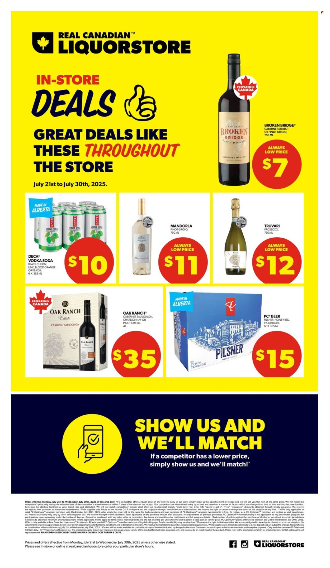Circulaire Real Canadian Liquorstore - 21 Juillet 2025 - 30 Juillet 2025. Page 1
