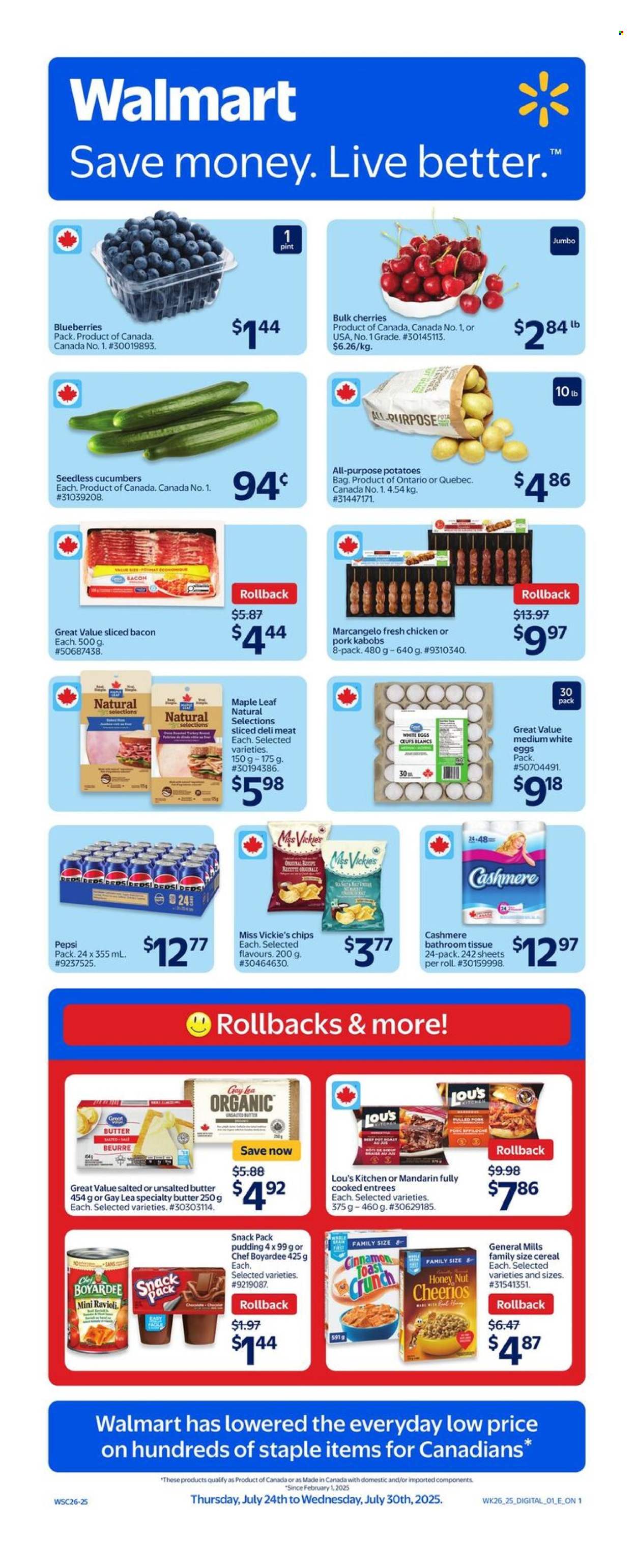 Circulaire Walmart - 24 Juillet 2025 - 30 Juillet 2025. Page 1