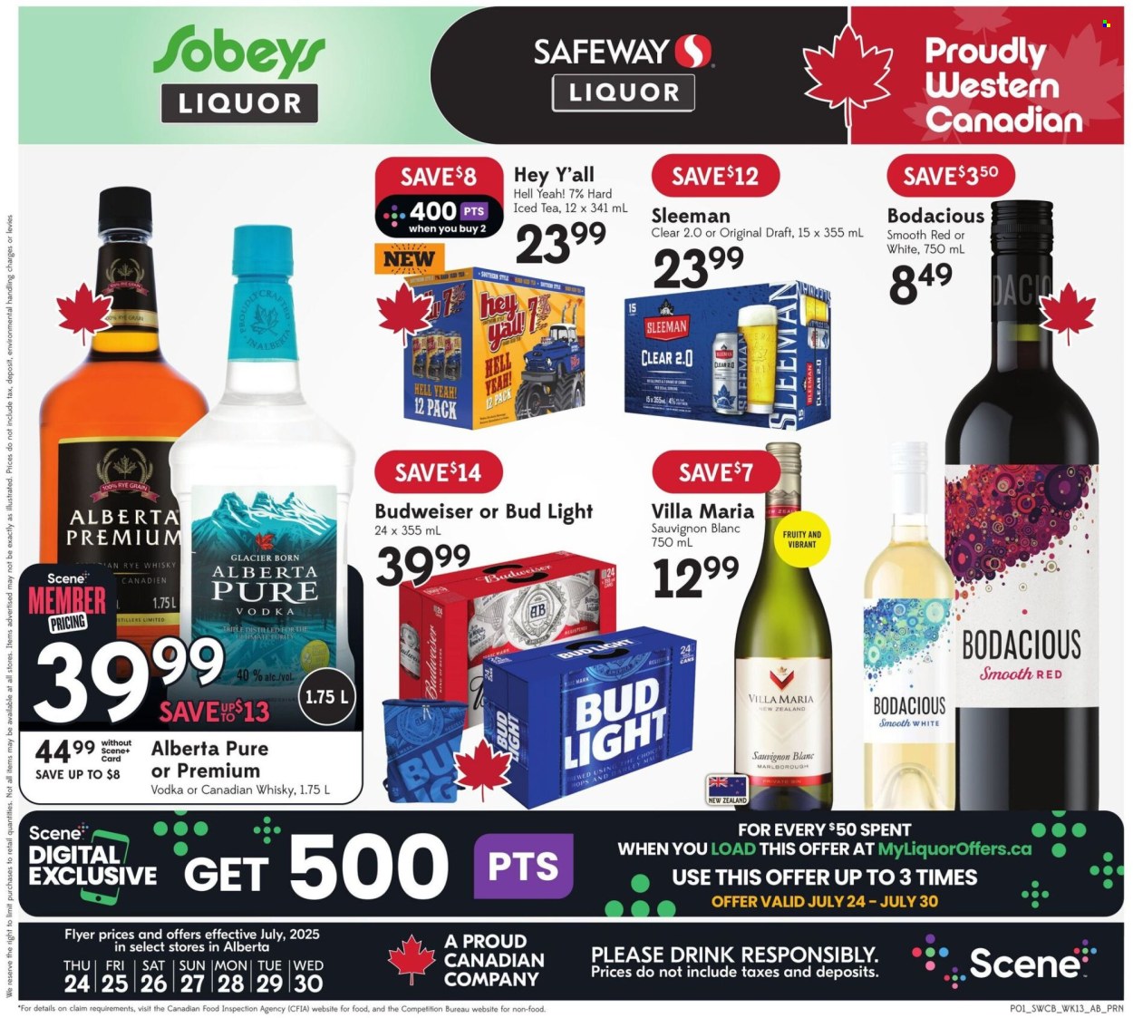 Circulaire Sobeys Liquor - 24 Juillet 2025 - 30 Juillet 2025. Page 1