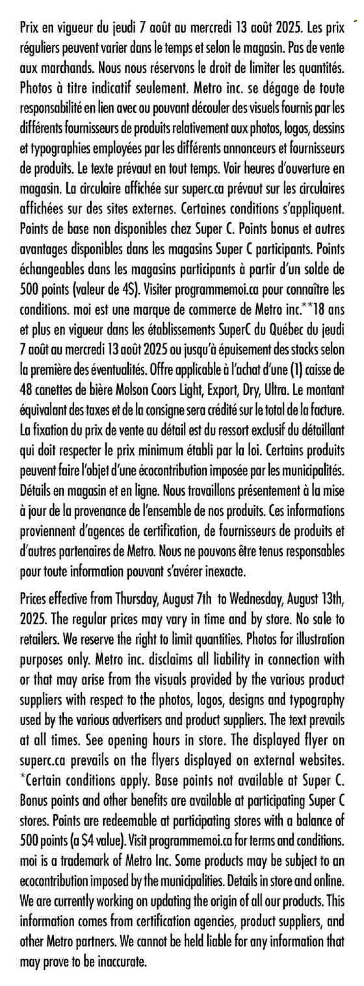 Circulaire Super C - 07 Août 2025 - 13 Août 2025. Page 13