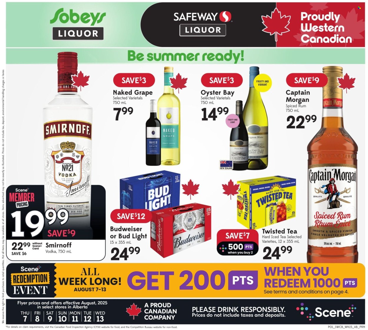 Circulaire Sobeys Liquor - 07 Août 2025 - 13 Août 2025. Page 1