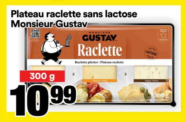 Plateau raclette sans lactose Monsieur Gustav