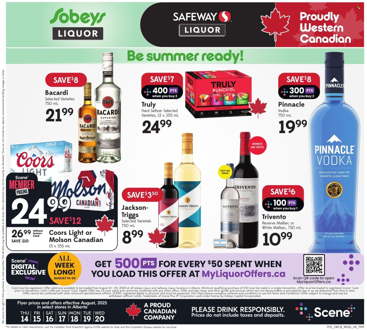 Circulaire Sobeys Liquor - 14 Août 2025 - 20 Août 2025. Page 1