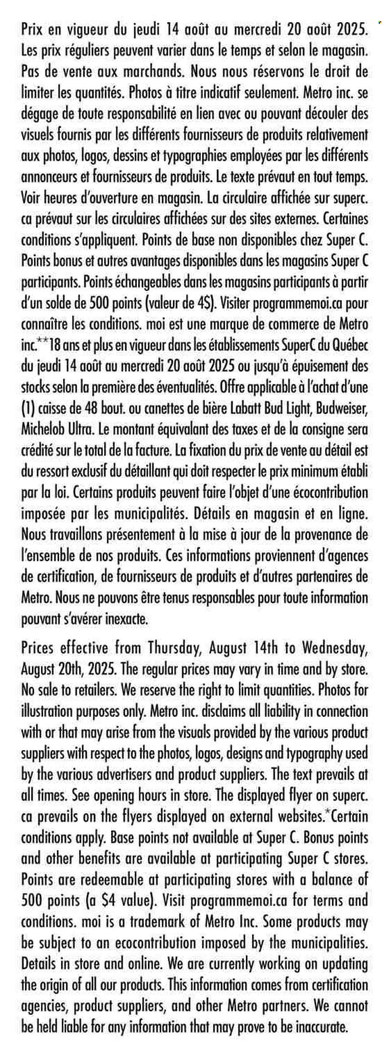Circulaire Super C - 14 Août 2025 - 20 Août 2025. Page 14