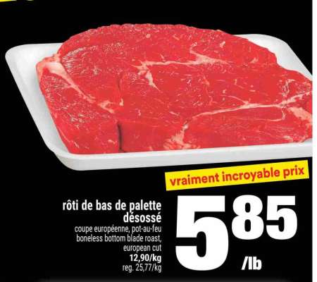 RÔTI DE BAS DE PALETTE DÉSOSSÉ