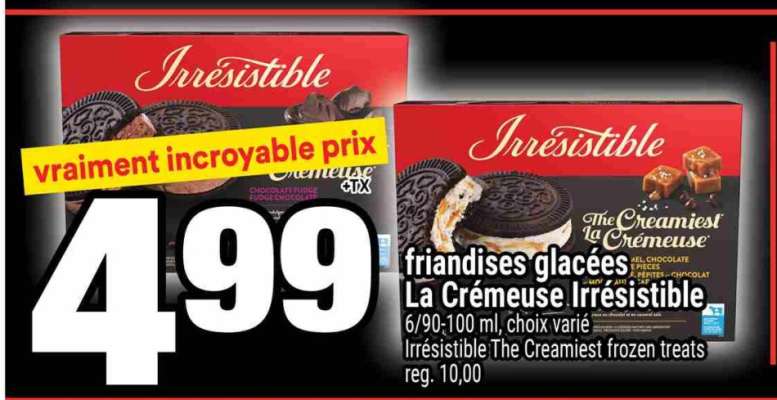 friandises glacées La Crémeuse Irrésistible