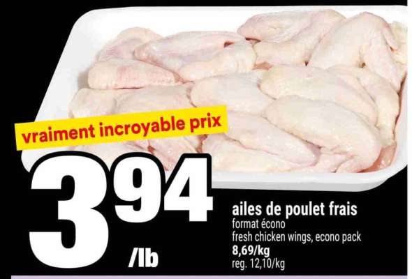 ailes de poulet frais