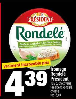 FROMAGE RONDELÉ PRÉSIDENT