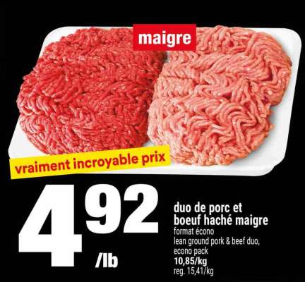 DUO DE PORC ET BOEUF HACHÉ MAIGRE