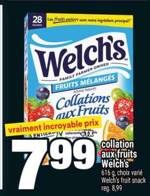 collation aux fruits Welch's