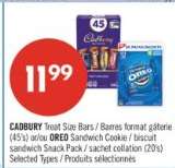 CADBURY Treat Size Bars and/or OREO Sandwich Cookie