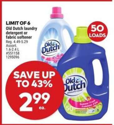 Old Dutch laundry detergent or fabric softener