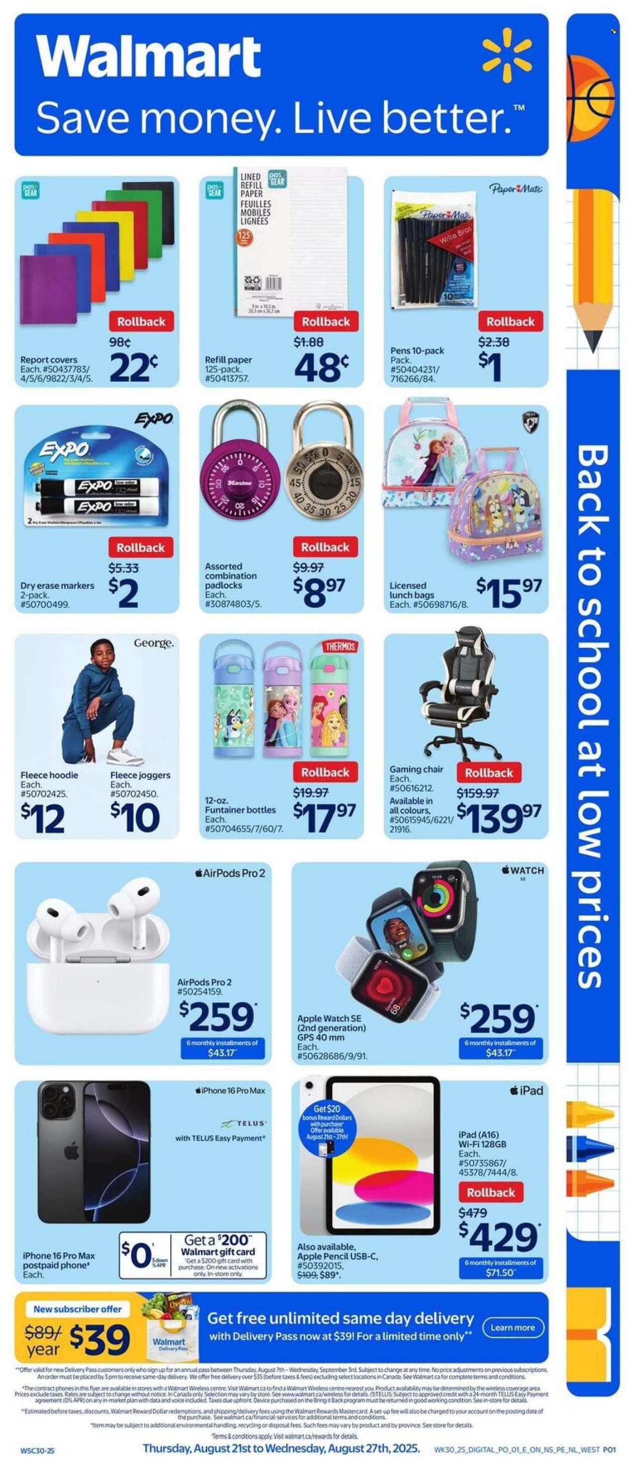 Circulaire Walmart - 21 Août 2025 - 27 Août 2025. Page 1