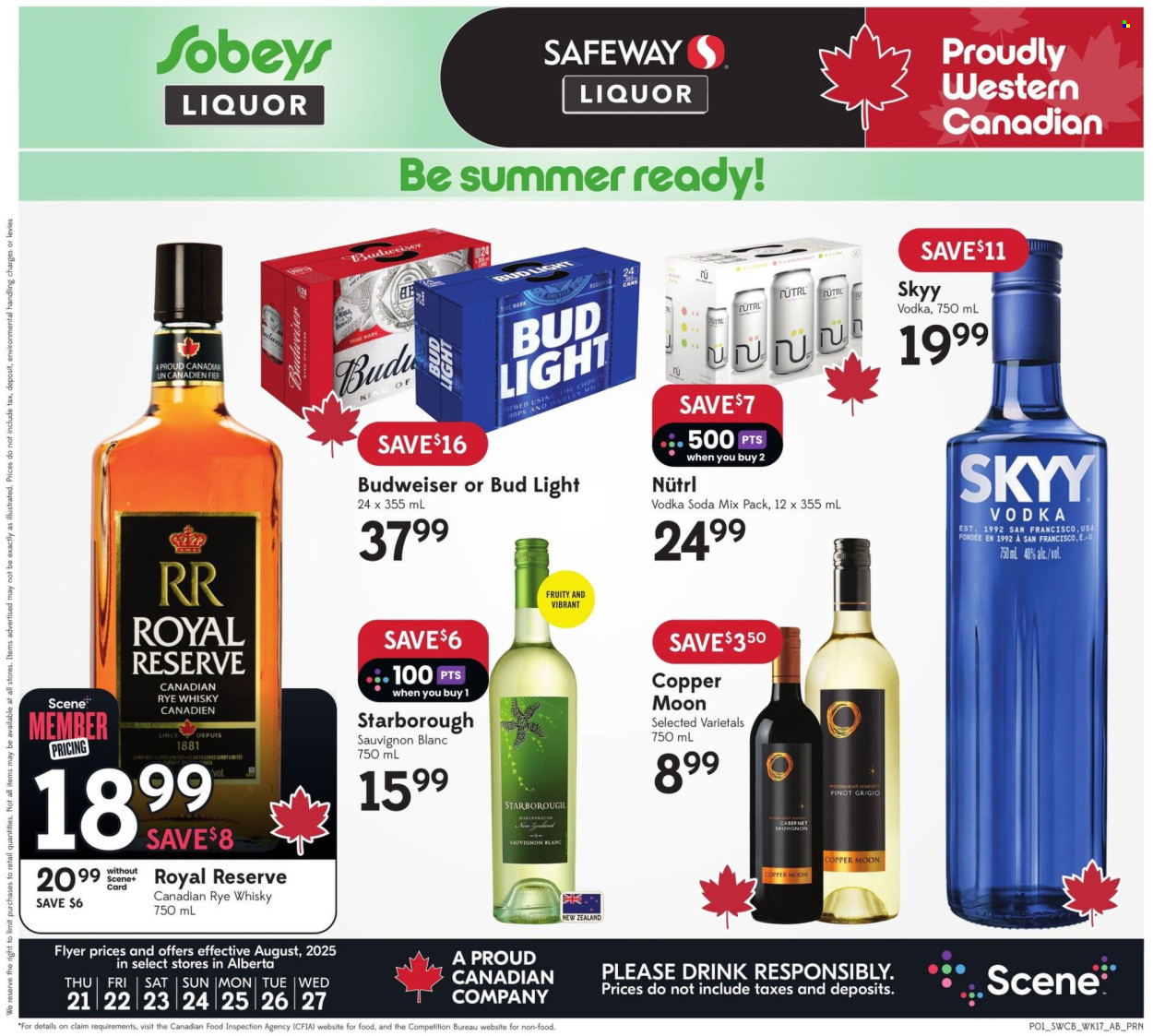 Circulaire Sobeys Liquor - 21 Août 2025 - 27 Août 2025. Page 1