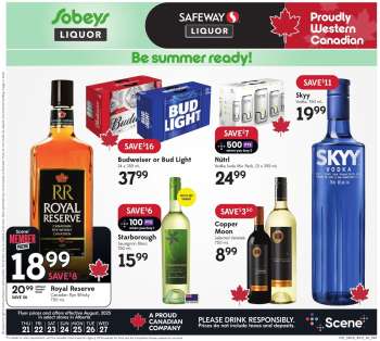 Circulaire Sobeys Liquor - 21 Août 2025 - 27 Août 2025.
