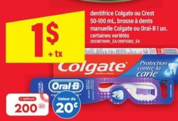 Dentifrice Colgate ou Crest