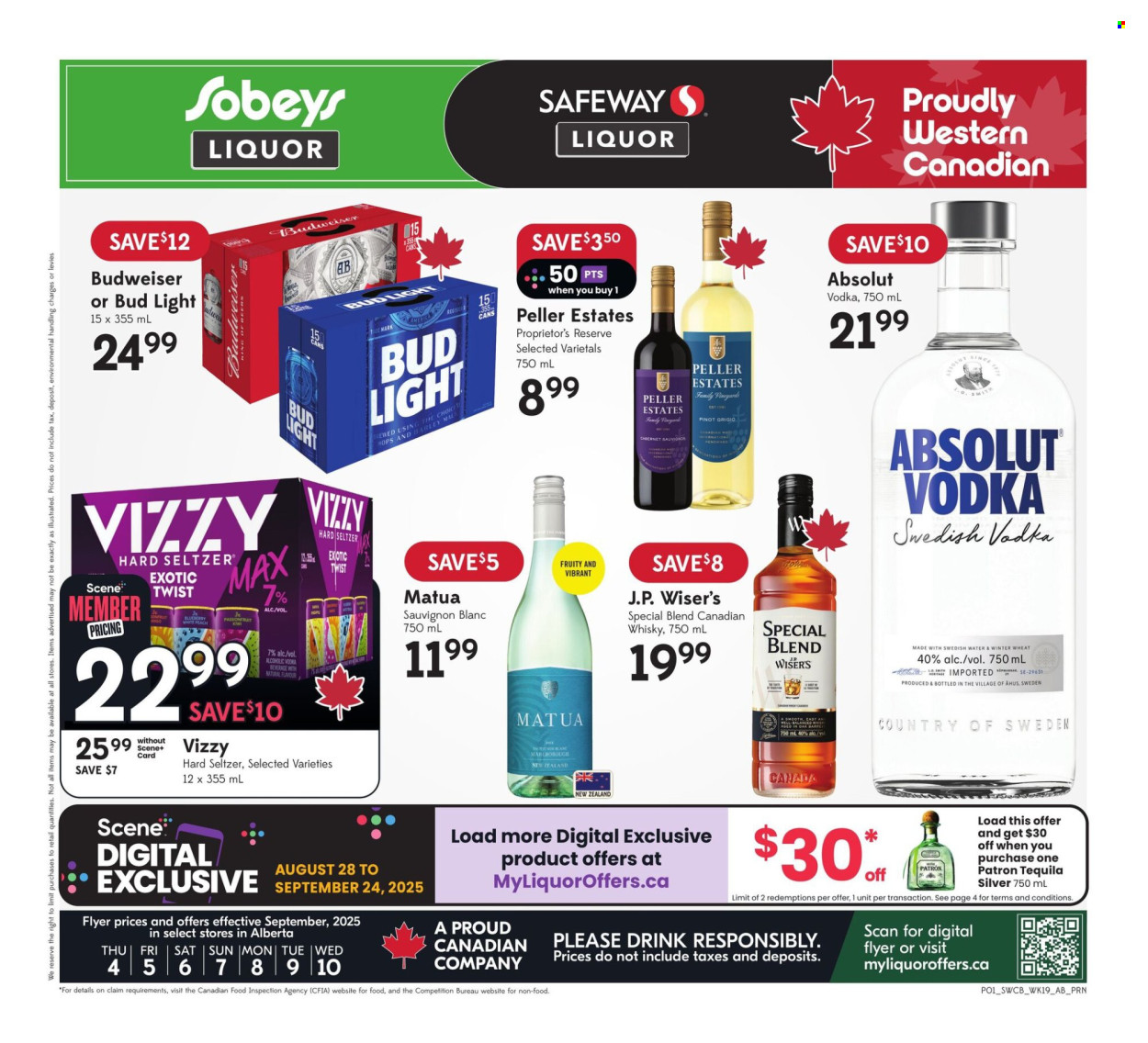 Circulaire Sobeys Liquor - 04 Septembre 2025 - 10 Septembre 2025. Page 1