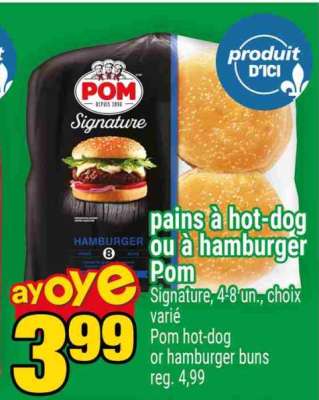 Pains à Hot-Dog ou à Hamburger POM