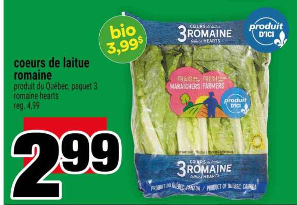 cœurs de laitue romaine