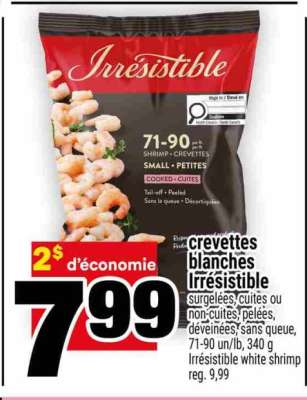 crevettes blanches Irrésistible