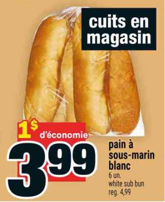 pain à sous-marin blanc